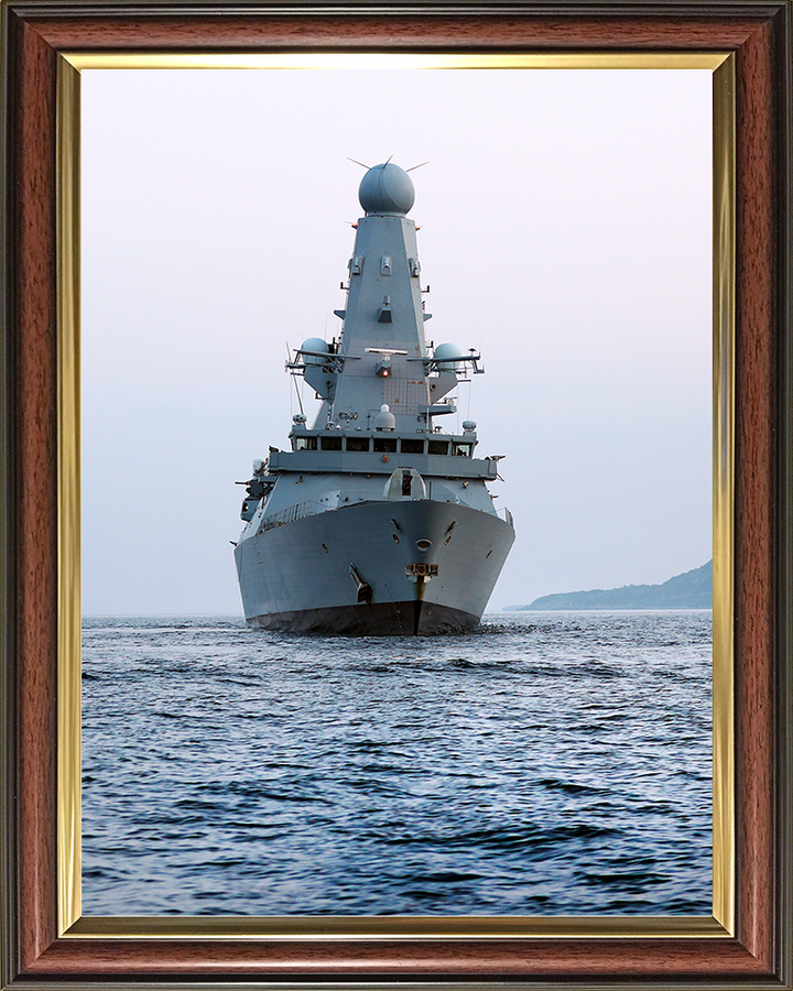 HMS Defender (D36) Royal Navy Type 45 Destroyer Low Bow View Photo Print Wall Art Decor Posters, Prints, & Visual Artwork Hampshire Prints 10 x 8 Classic Frame No