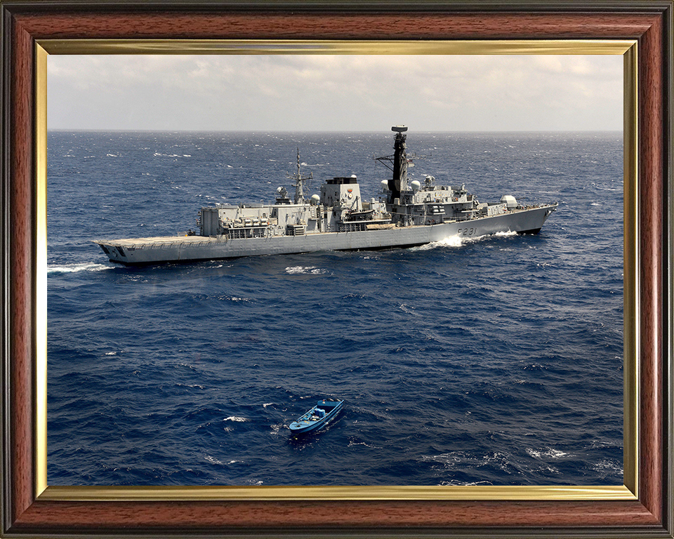 HMS Argyll (F231) Photo Print - Fast Boat Boarding 2014 - Royal Navy Type 23 Frigate Posters, Prints, & Visual Artwork Hampshire Prints 10 x 8 Classic Frame No