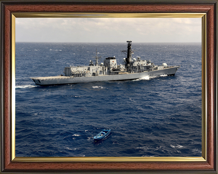 HMS Argyll (F231) Photo Print - Fast Boat Boarding 2014 - Royal Navy Type 23 Frigate Posters, Prints, & Visual Artwork Hampshire Prints 10 x 8 Classic Frame No