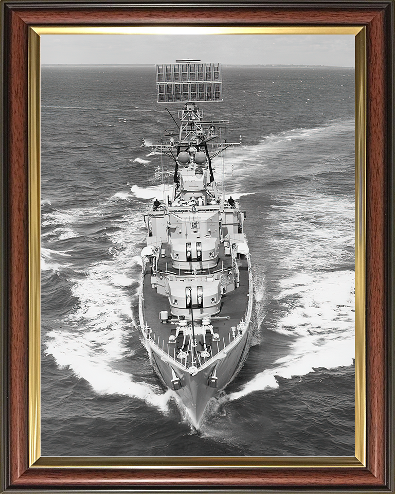 HMS Barrosa (D68) Royal Navy Battle Class Destroyer Bow View Photo Print Wall Art Decor Posters, Prints, & Visual Artwork Hampshire Prints 10 x 8 Classic Frame No