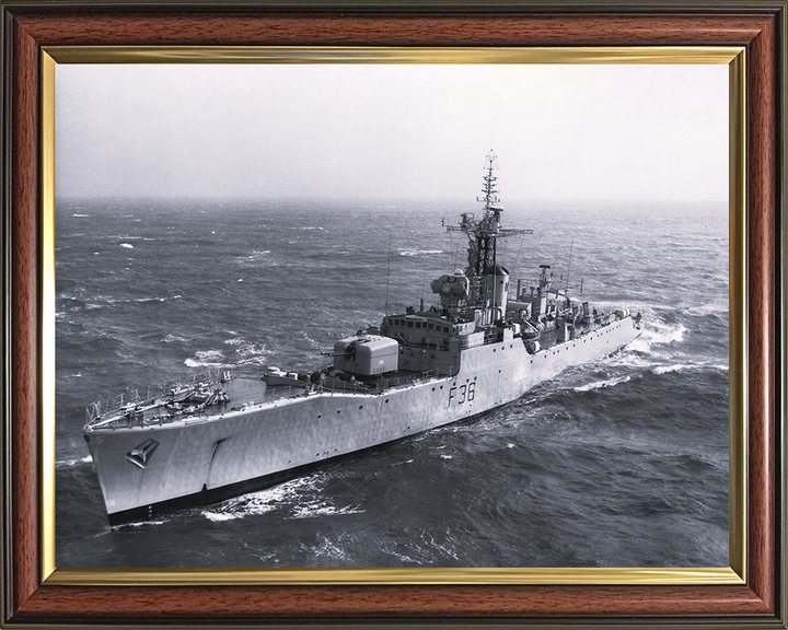 HMS Whitby (F36) Photo Print - At Sea 1966 - Royal Navy Whitby Class Frigate Posters, Prints, & Visual Artwork Hampshire Prints 10 x 8 Classic Frame No