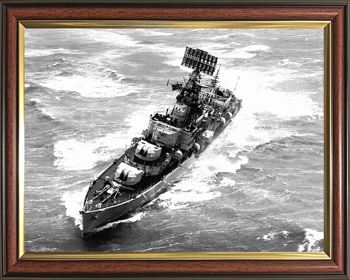 HMS Agincourt (D86) Photo Print - Port Bow View 1962 - Royal Navy Battle Class Destroyer Posters, Prints, & Visual Artwork Hampshire Prints 10 x 8 Classic Frame No