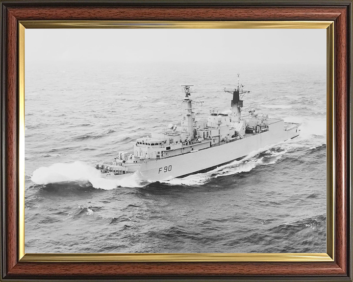 HMS Brilliant (F90) Royal Navy Type 22 Frigate Breaking Waves Photo Print Wall Art Decor Posters, Prints, & Visual Artwork Hampshire Prints 10 x 8 Classic Frame No