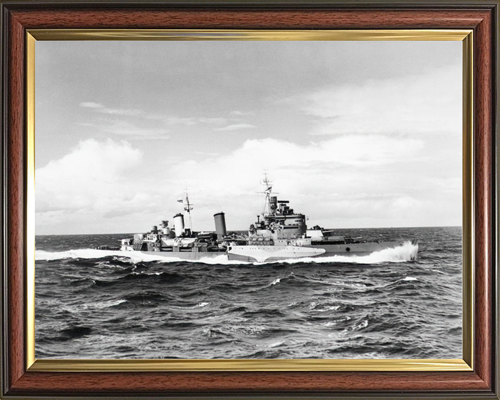 HMS Belfast (C35) Royal Navy Town Class Light Cruiser Starboard Beam View Photo Print Wall Art Decor Posters, Prints, & Visual Artwork Hampshire Prints 10 x 8 Classic Frame No