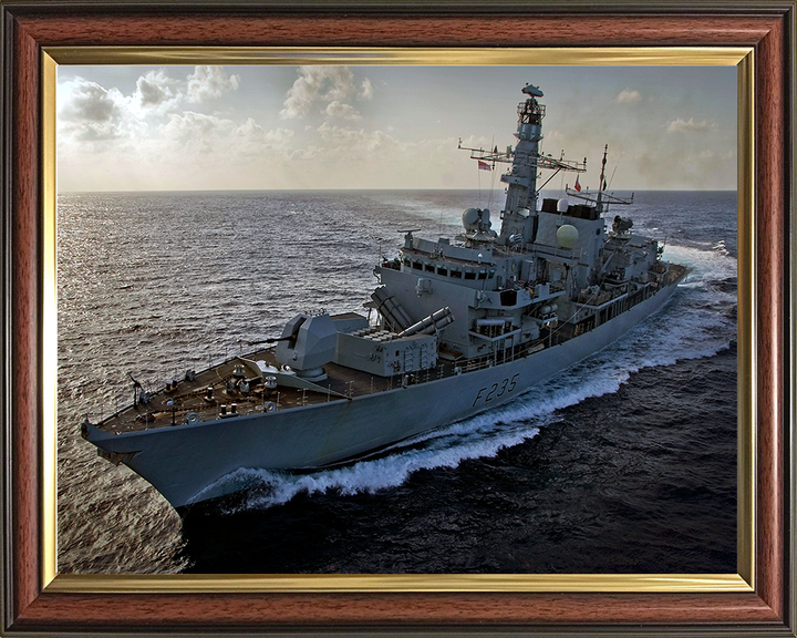 HMS Monmouth (F235) Photo Print - Port Bow View 2011 - Royal Navy Type 23 Frigate Hampshire Prints 10 x 8 Classic Frame No
