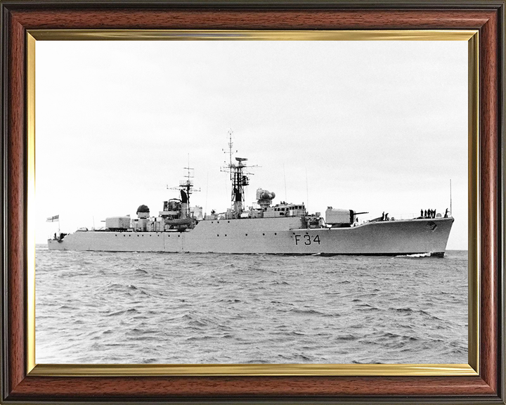 HMS Puma (F34) Photo Print - at sea 1958 - Royal Navy Leopard Class Frigate Hampshire Prints 10 x 8 Classic Frame No