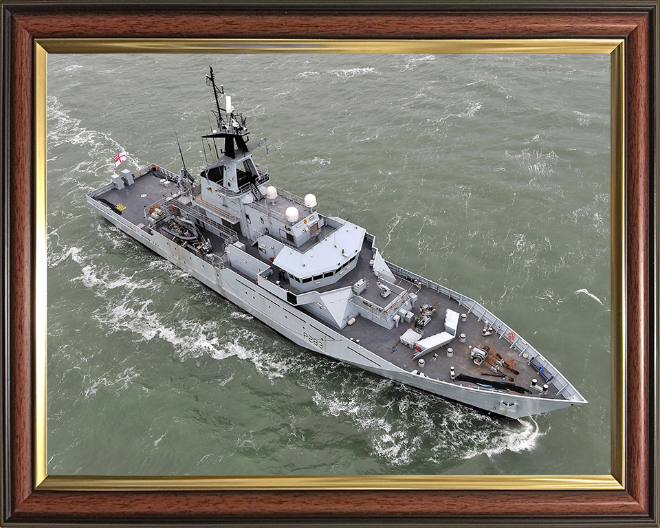 HMS Mersey (P283) Photo Print - At Sea 2013 - Royal Navy River Class Patrol Vessel Hampshire Prints 10 x 8 Classic Frame No