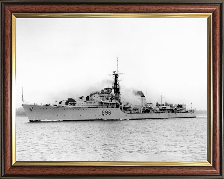 HMS Crossbow (G96) (D96) Royal Navy Weapon Class Destroyer Port Beam View Photo Print Wall Art Decor Posters, Prints, & Visual Artwork Hampshire Prints 10 x 8 Classic Frame No