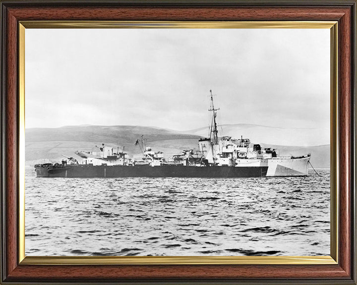 HMS Obedient (G48) Photo Print - Starboard View - Royal Navy O Class Destroyer Hampshire Prints 10 x 8 Classic Frame No