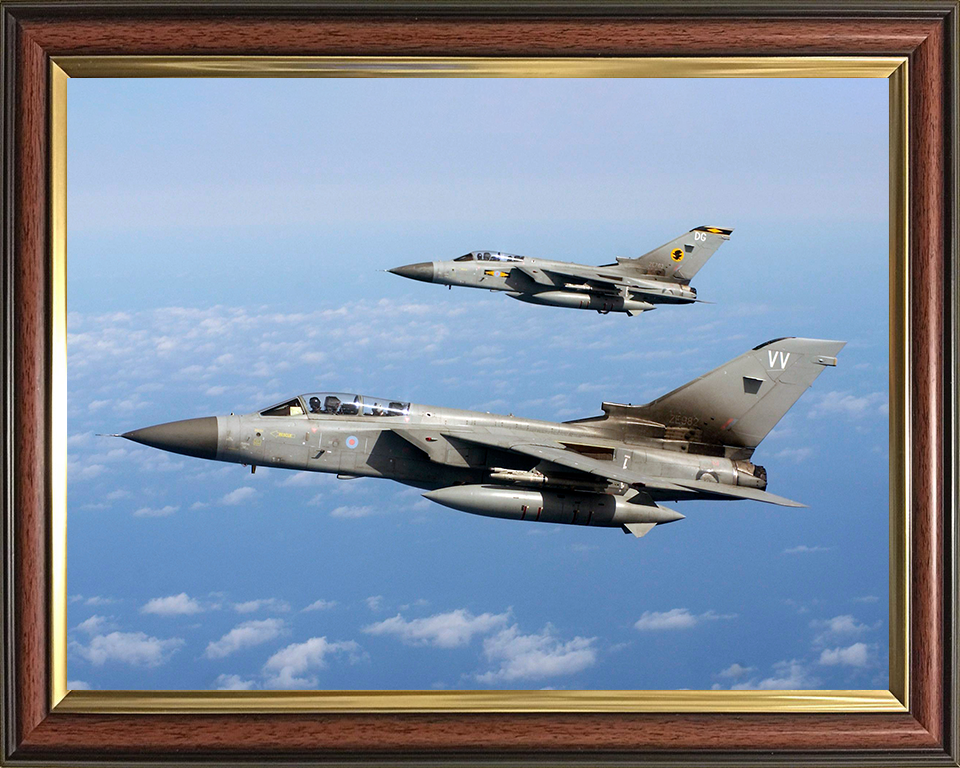RAF Tornado F3s Over the Nevada Desert 2005 Photo Print - Royal Air Force Aircraft Posters, Prints, & Visual Artwork Hampshire Prints 10 x 8 Classic Frame No