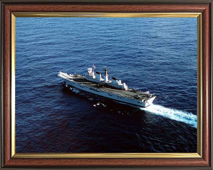 HMS Invincible (R05) Photo Print - At Sea 1990 - Royal Navy Invincible Class Aircraft Carrier Hampshire Prints 10 x 8 Classic Frame No