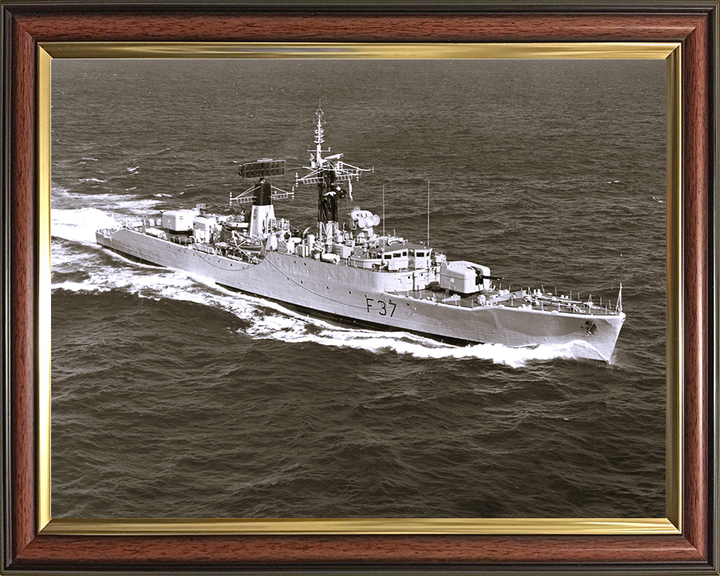 HMS Jaguar (F37) Photo Print - At Sea 1972 - Royal Navy Leopard Class Frigate Hampshire Prints 10 x 8 Classic Frame No