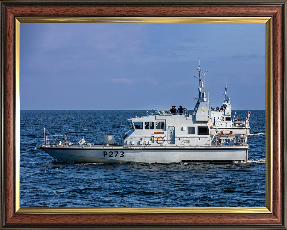HMS Pursuer (P273) Photo Print - Underway 2025 - Royal Navy Archer Class P2000 Patrol Vessel Hampshire Prints 10 x 8 Classic Frame No