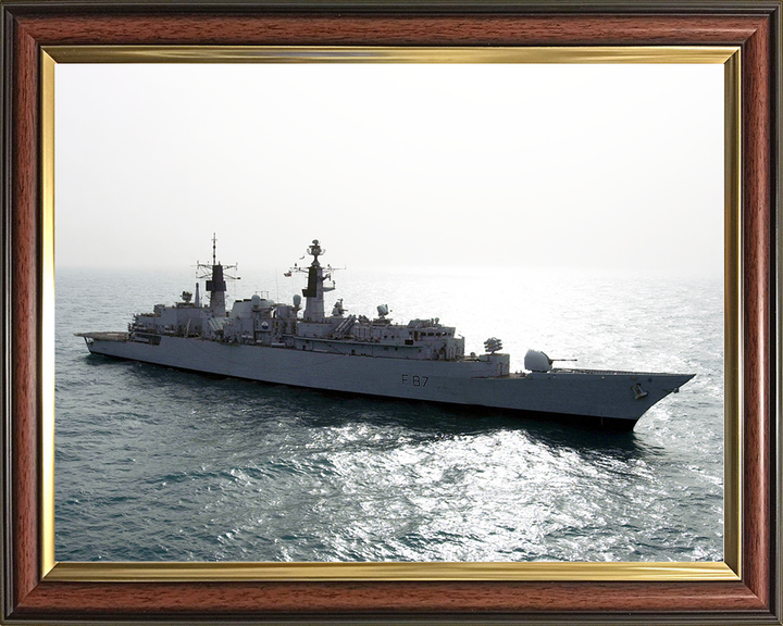 HMS Chatham (F87) Royal Navy Type 22 Frigate At Sunset Photo Print Wall Art Decor Posters, Prints, & Visual Artwork Hampshire Prints 10 x 8 Classic Frame No