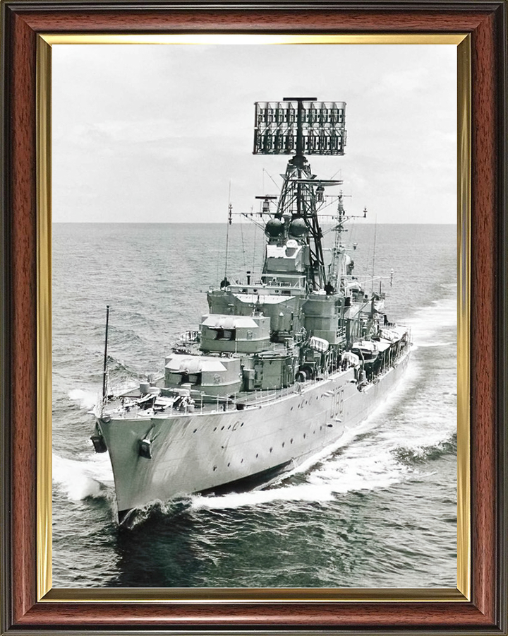HMS Agincourt (D86) Royal Navy Battle Class Destroyer Photo Print Port Bow View Warship Wall Art Posters, Prints, & Visual Artwork Hampshire Prints 10 x 8 Classic Frame No