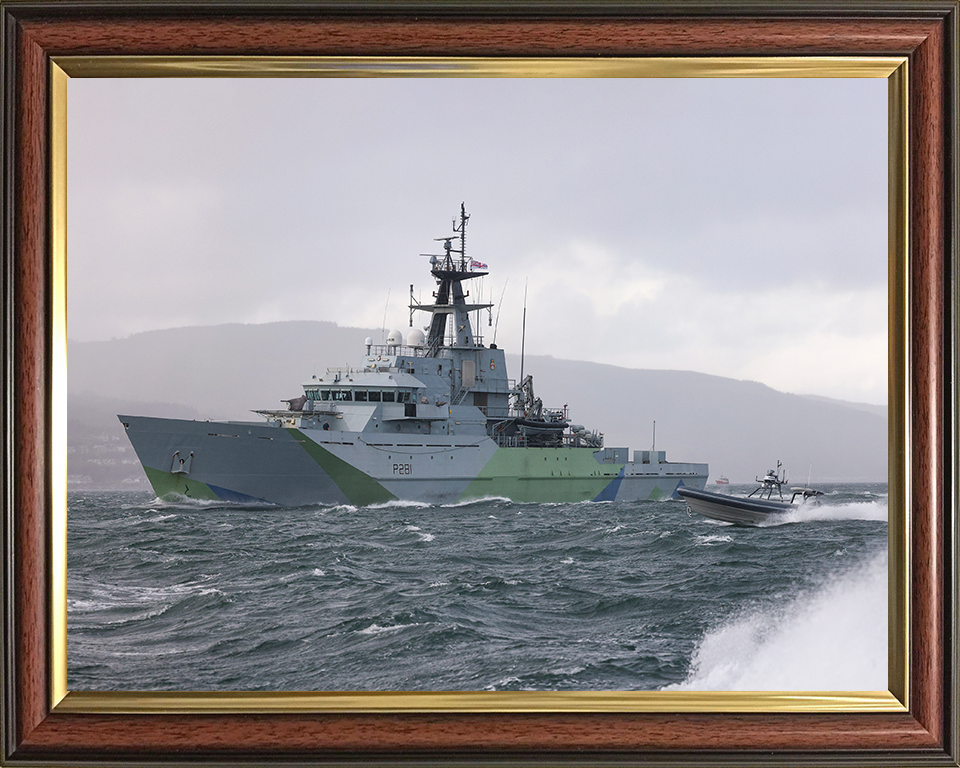 HMS Tyne (P281) Photo Print - With USV Oct 2025 - Royal Navy River Class Patrol Vessel