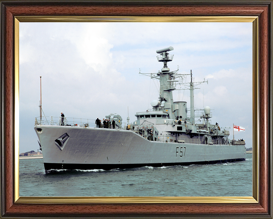 HMS Andromeda (F57) Royal Navy Leander Class Frigate Port Bow View Photo Print Wall Art Decor Posters, Prints, & Visual Artwork Hampshire Prints 10 x 8 Classic Frame No