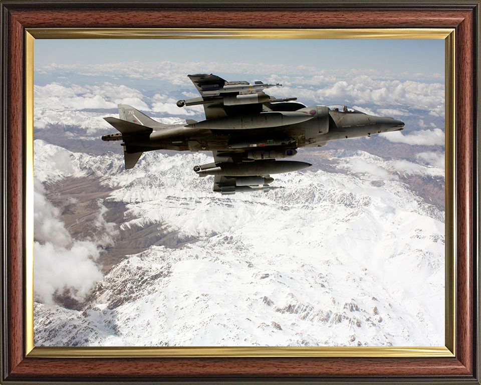 RAF Harrier GR9 Baning Over Afghanistan 2009 Photo Print - Royal Air Force Aircraft Posters, Prints, & Visual Artwork Hampshire Prints 10 x 8 Classic Frame No