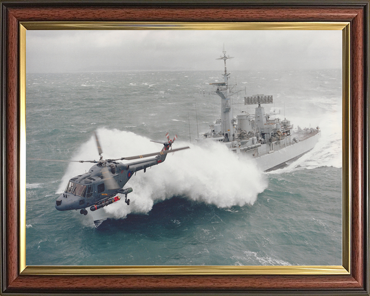 HMS Argonaut (F56) Royal Navy Leander Class Frigate In Rough Seas Photo Print Wall Art Decor Posters, Prints, & Visual Artwork Hampshire Prints 10 x 8 Classic Frame No
