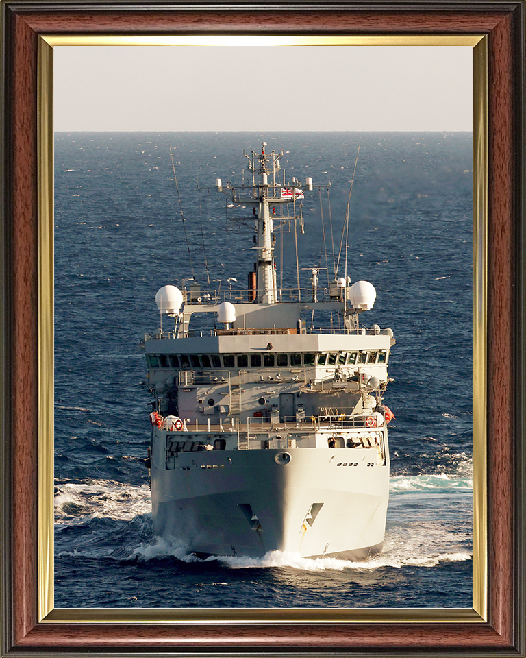 HMS Echo (H87) Royal Navy Echo Class Survey Vessel Bow View Photo Print Wall Art Decor Posters, Prints, & Visual Artwork Hampshire Prints 10 x 8 Classic Frame No