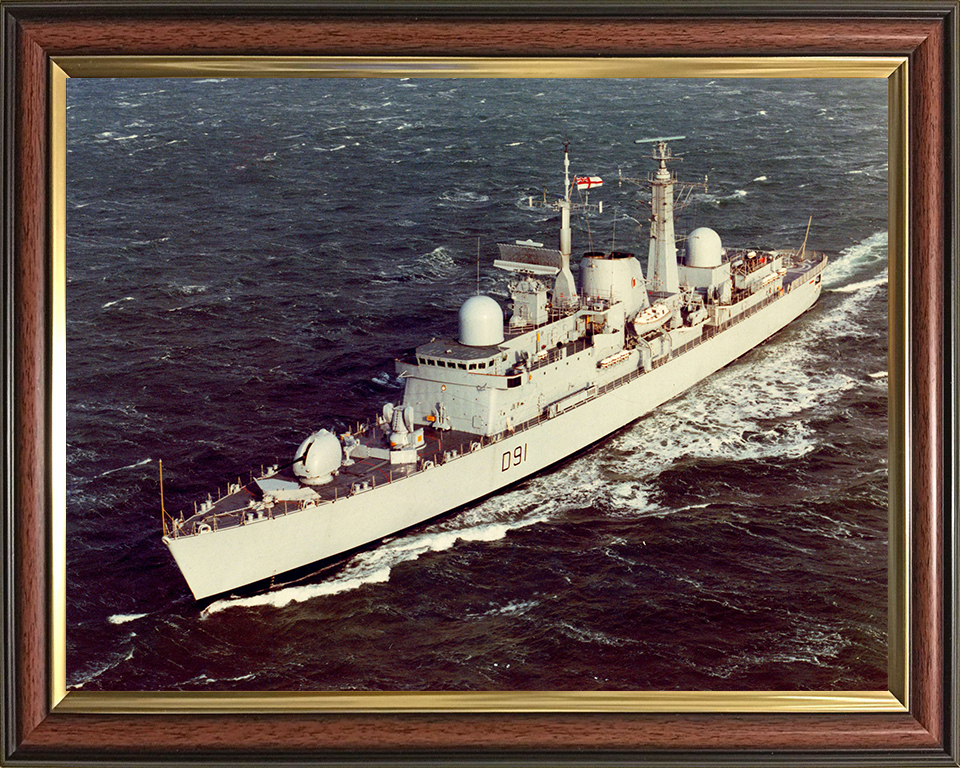 HMS Nottingham (D91) Photo Print - During Sea Trials 1983 - Royal Navy Type 42 Destroyer Posters, Prints, & Visual Artwork Hampshire Prints 10 x 8 Classic Frame No