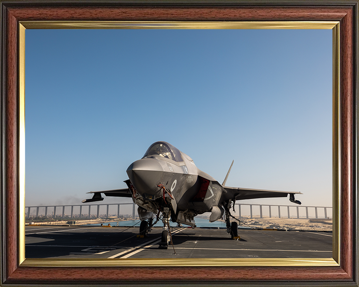 F-35B Lighting jet on HMS Prince of Wales 2025 Photo Print - Royal Navy Aircraft Hampshire Prints 10 x 8 Classic Frame No