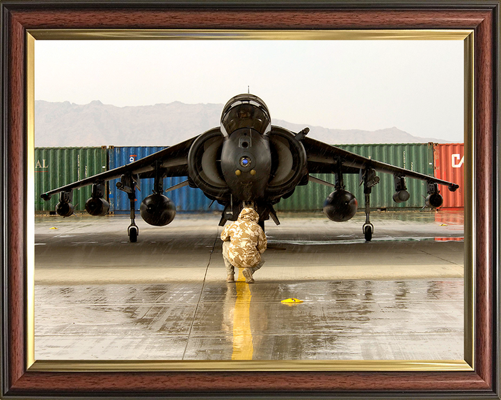 Harrier Jet in a Hanger in Afghanistan 2006 Photo Print - Royal Navy Aircraft Posters, Prints, & Visual Artwork Hampshire Prints 10 x 8 Classic Frame No