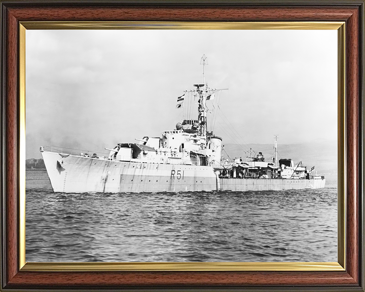 HMS Chevron (R51) Royal Navy C Class Destroyer Port Side View Photo Print Wall Art Decor Posters, Prints, & Visual Artwork Hampshire Prints 10 x 8 Classic Frame No