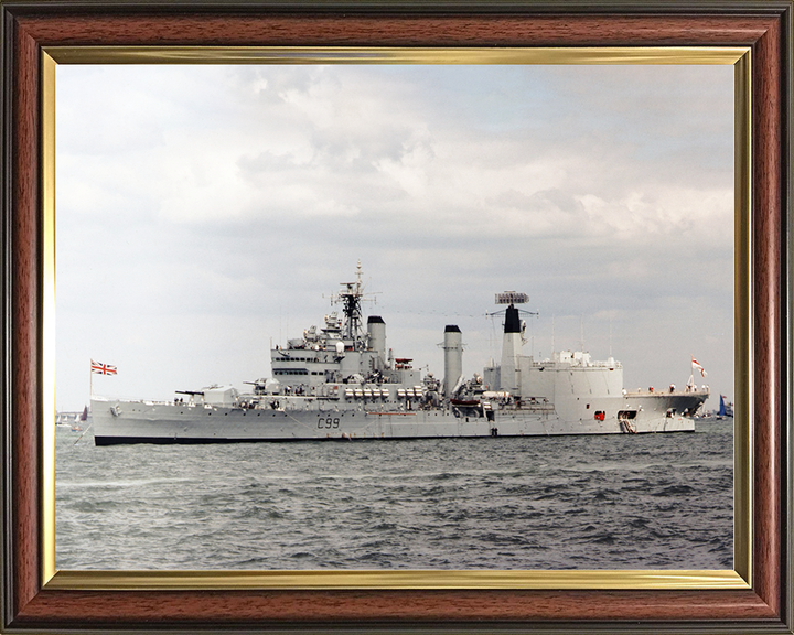 HMS Blake (C99) Royal Navy Tiger Class Light Cruiser At Anchor Photo Print Wall Art Decor Posters, Prints, & Visual Artwork Hampshire Prints 10 x 8 Classic Frame No