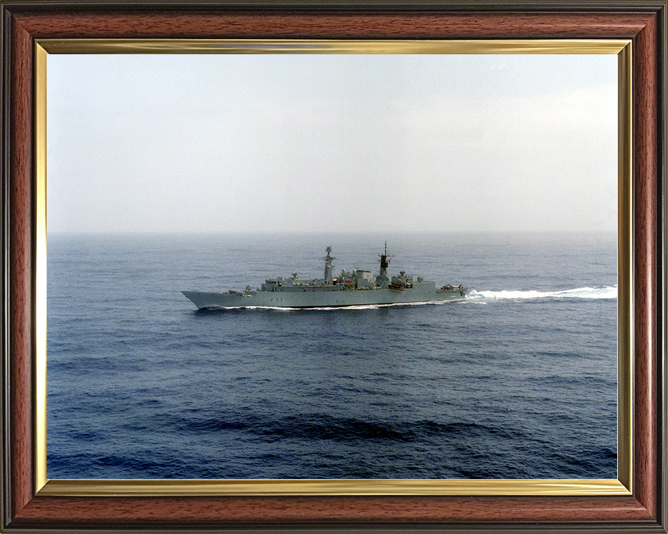 HMS Beaver (F93) Royal Navy Type 22 Frigate At Sea 1988 Photo Print Wall Art Decor Posters, Prints, & Visual Artwork Hampshire Prints 10 x 8 Classic Frame No