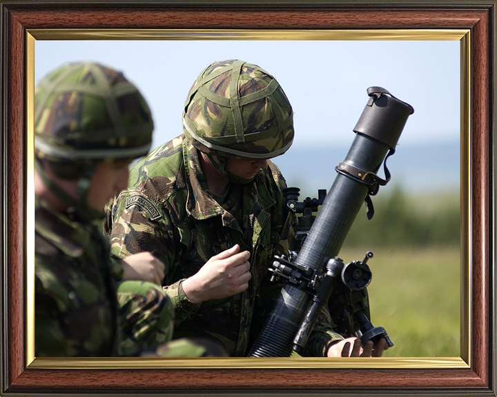 RAF Regiment with a 81mm Mortar Photo Print - Royal Air Force Hampshire Prints 10 x 8 Classic Frame No