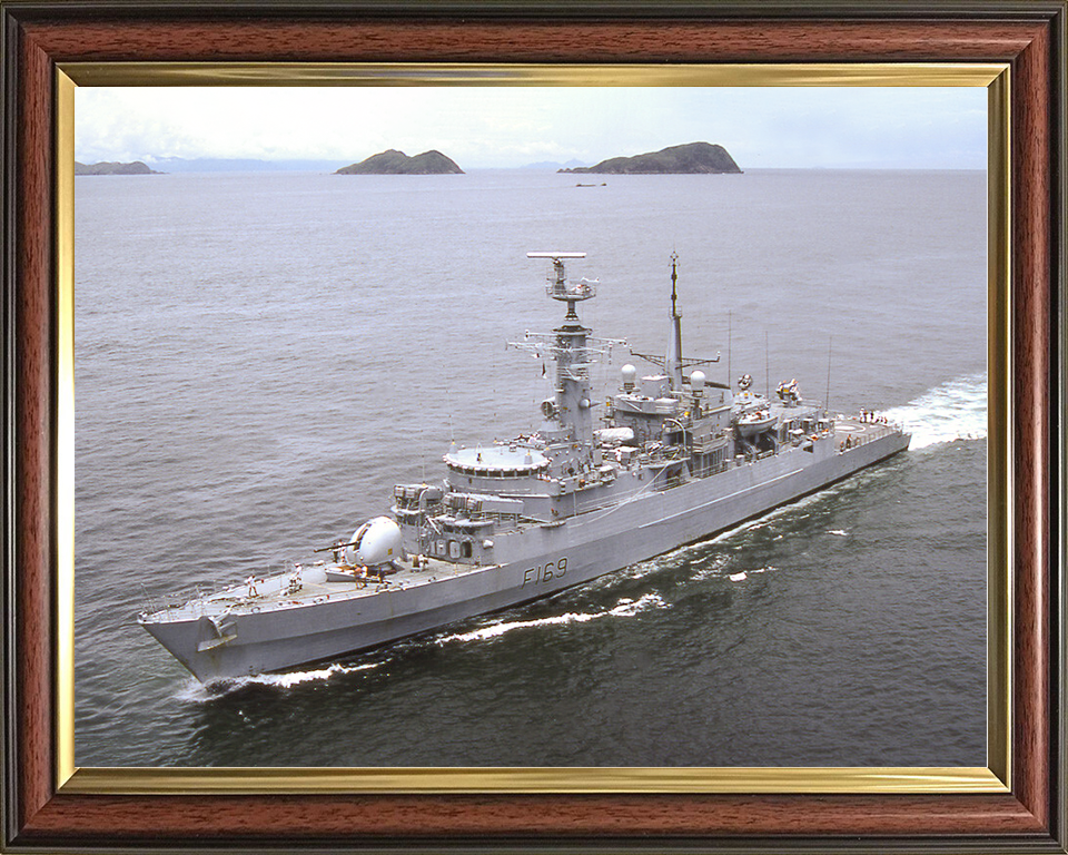 HMS Amazon (F169) Royal Navy Type 21 Frigate High Starboard Bow View Photo Print Wall Art Decor Posters, Prints, & Visual Artwork Hampshire Prints 10 x 8 Classic Frame No