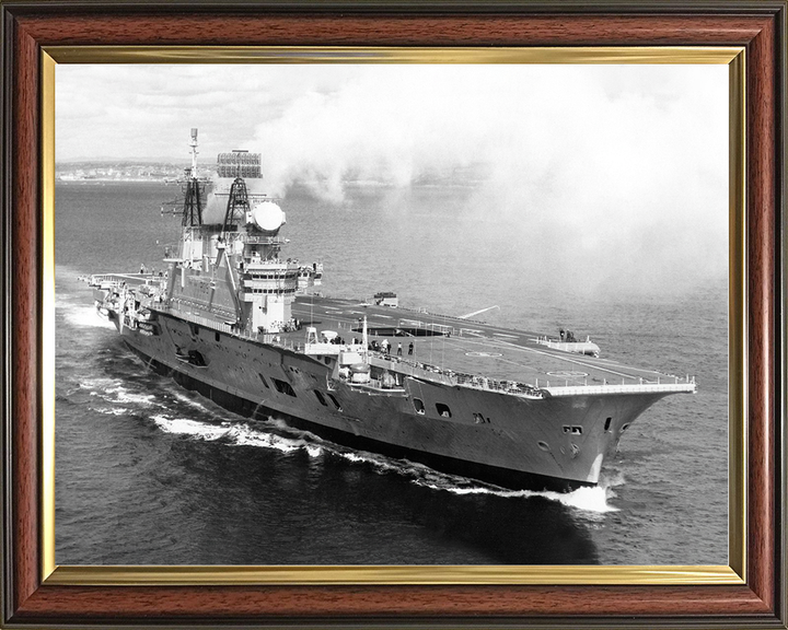 HMS Eagle (R05) Royal Navy Audacious Class Aircraft Carrier Underway Photo Print Wall Art Decor Posters, Prints, & Visual Artwork Hampshire Prints 10 x 8 Classic Frame No