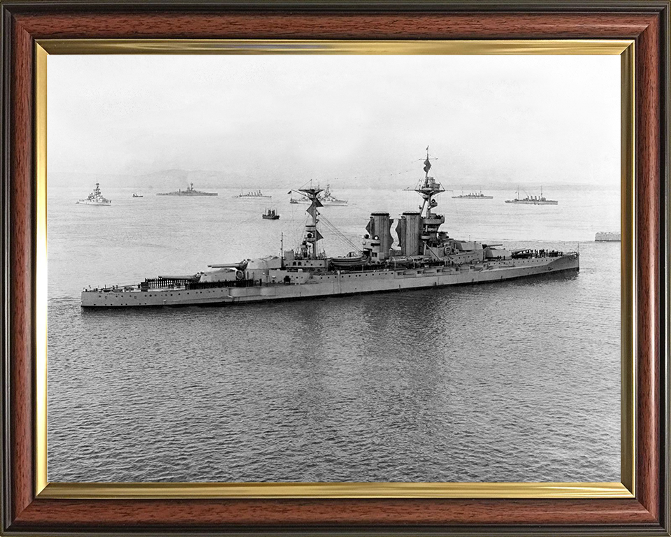 HMS Barham (04) Photo Print - Scapa Flow 1917 - Royal Navy Queen Elizabeth Class Battleship Hampshire Prints 10 x 8 Classic Frame No