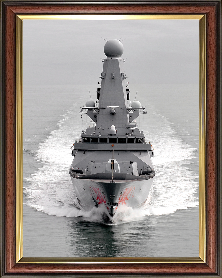 HMS Dragon (D35) Photo Print - Bow View 2011 - Royal Navy Type 45 Destroyer Hampshire Prints 10 x 8 Classic Frame No