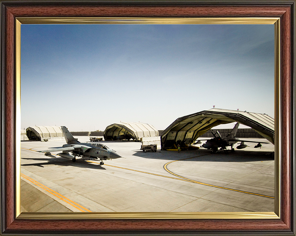 RAF Tornado GR4 Jet at Kandahar airfield in Afghanistan Photo Print - Royal Air Force Aircraft Posters, Prints, & Visual Artwork Hampshire Prints 10 x 8 Classic Frame No