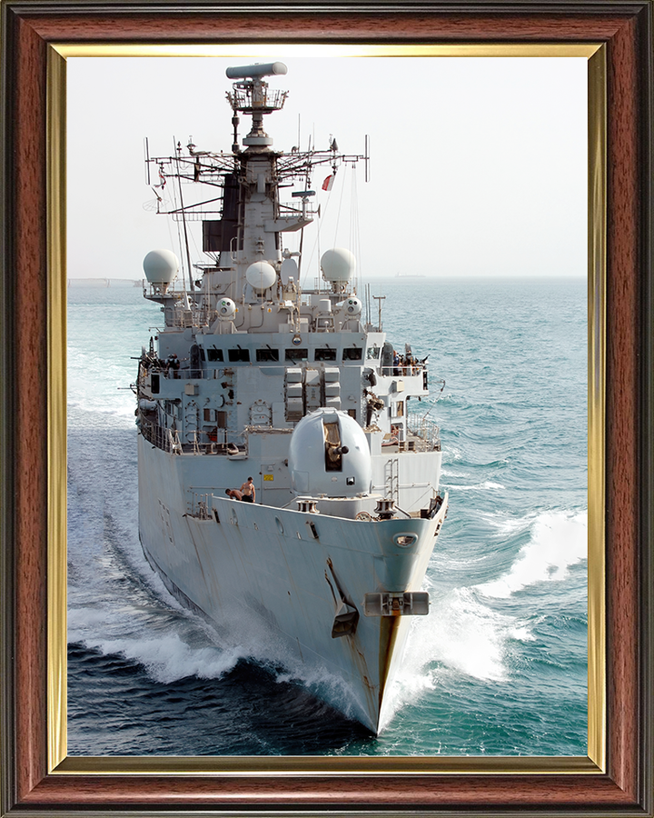 HMS Chatham (F87) Royal Navy Type 22 Frigate Bow View Portrait Photo Print Wall Art Decor Posters, Prints, & Visual Artwork Hampshire Prints 10 x 8 Classic Frame No
