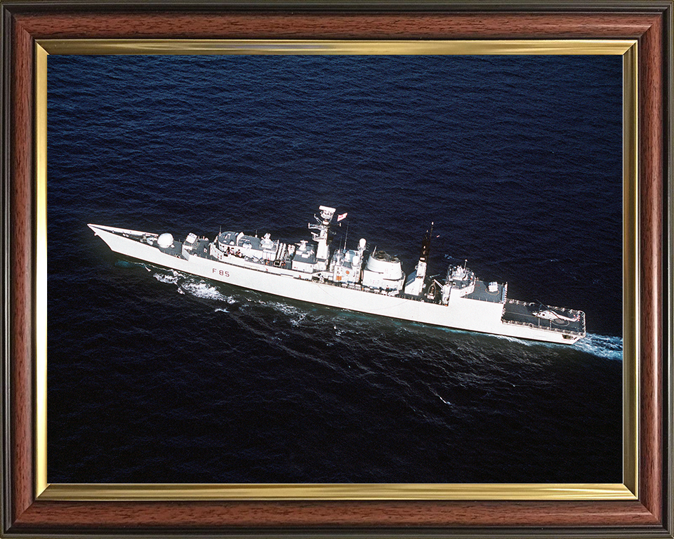 HMS Cumberland (F85) Royal Navy Type 22 Frigate From the Air Photo Print Wall Art Decor Posters, Prints, & Visual Artwork Hampshire Prints 10 x 8 Classic Frame No