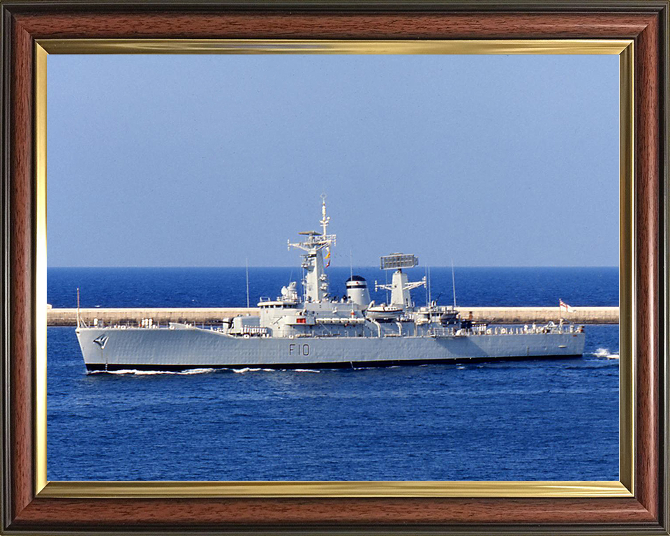 HMS Aurora (F10) Royal Navy Leander Class Frigate Port Side View In Colour Photo Print Wall Art Decor Posters, Prints, & Visual Artwork Hampshire Prints 10 x 8 Classic Frame No