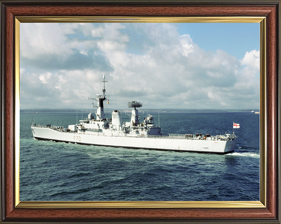 HMS Apollo (F70) Royal Navy Leander Class Frigate Leaving Port Photo Print Wall Art Decor Posters, Prints, & Visual Artwork Hampshire Prints 10 x 8 Classic Frame No
