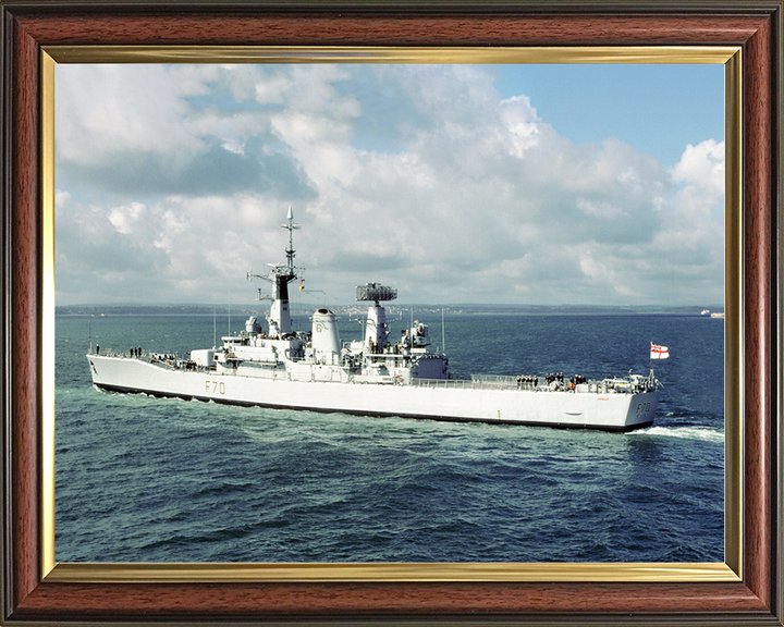 HMS Apollo (F70) Royal Navy Leander Class Frigate Leaving Port Photo Print Wall Art Decor Posters, Prints, & Visual Artwork Hampshire Prints 10 x 8 Classic Frame No