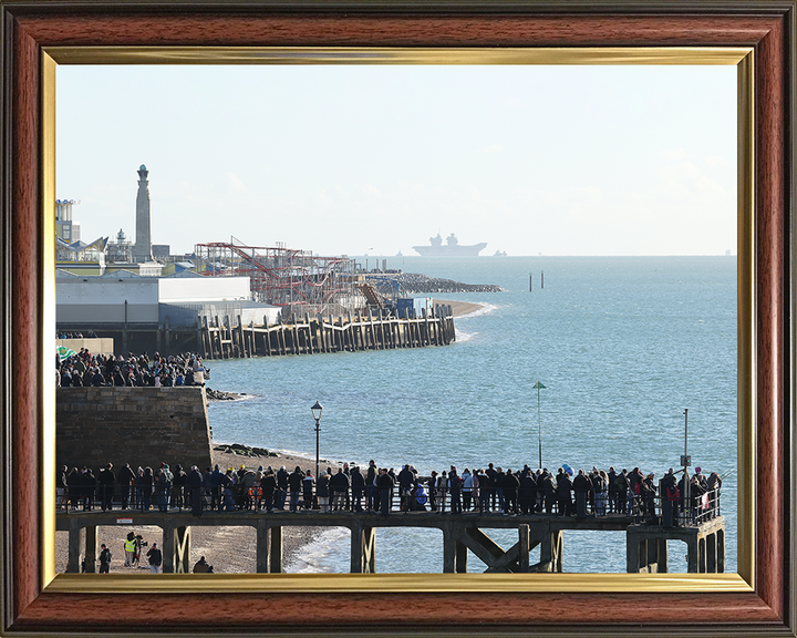 HMS Prince of Wales (R09) Photo Print - Southsea 2025 - Royal Navy Queen Elizabeth Class Aircraft Carrier Posters, Prints, & Visual Artwork Hampshire Prints 10 x 8 Classic Frame No