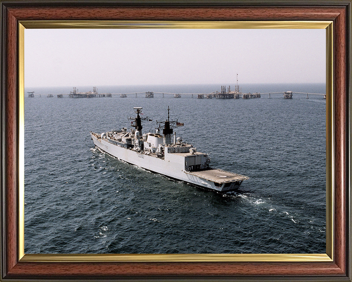 HMS Chatham (F87) Royal Navy Type 22 Frigate Northern Arabian Gulf 2003 Photo Print Wall Art Decor Posters, Prints, & Visual Artwork Hampshire Prints 10 x 8 Classic Frame No