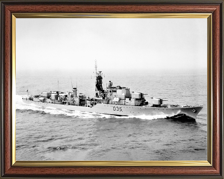 HMS Diamond (D35) Royal Navy Daring Class Destroyer Starboard View Photo Print Wall Art Decor Posters, Prints, & Visual Artwork Hampshire Prints 10 x 8 Classic Frame No