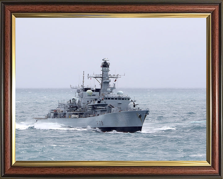 HMS Portland (F79) Photo Print - At Sea - Royal Navy Type 23 Frigate Hampshire Prints 10 x 8 Classic Frame No