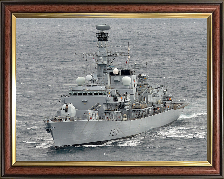 HMS Argyll (F231) Photo Print - Caribbean 2014 - Royal Navy Type 23 Frigate Hampshire Prints 10 x 8 Classic Frame No