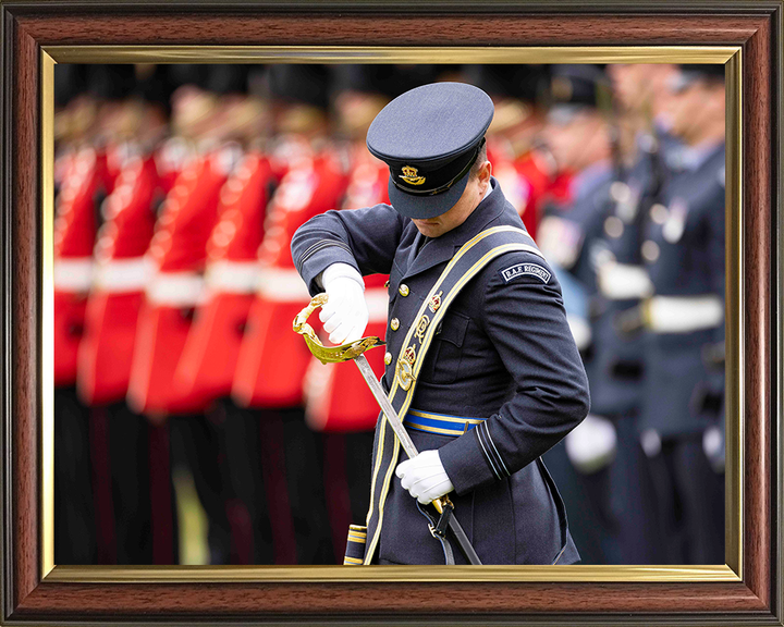 RAF Regiment officer replacing sword Photo Print - Royal Air Force Hampshire Prints 10 x 8 Classic Frame No
