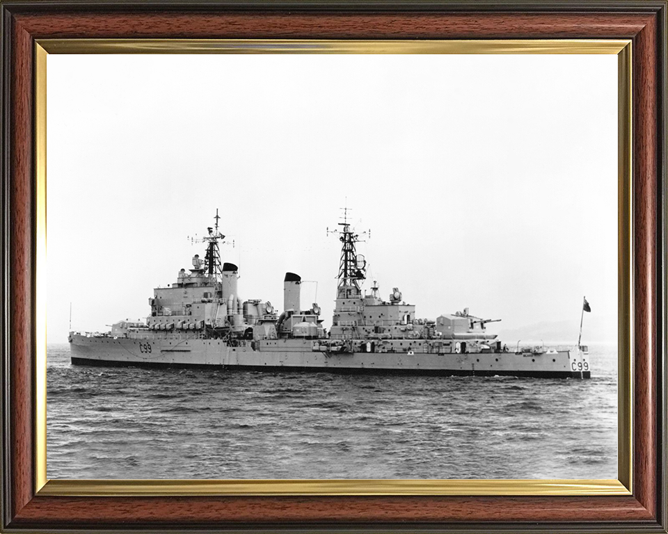 HMS Blake (C99) Royal Navy Tiger Class Light Cruiser At Sea 1961 Photo Print Wall Art Decor Posters, Prints, & Visual Artwork Hampshire Prints 10 x 8 Classic Frame No