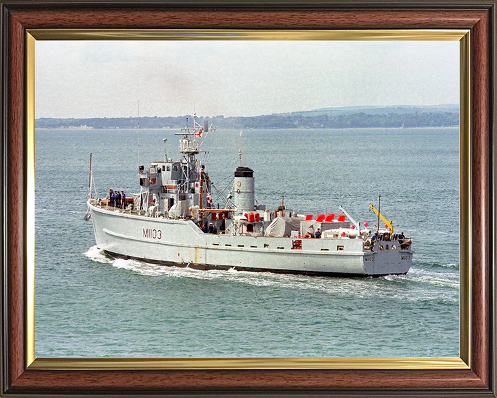 HMS Alfriston (M1103) Royal Navy Ton Class Minesweeper Warship Port Side View Photo Print Wall Art Decor Posters, Prints, & Visual Artwork Hampshire Prints 10 x 8 Classic Frame No