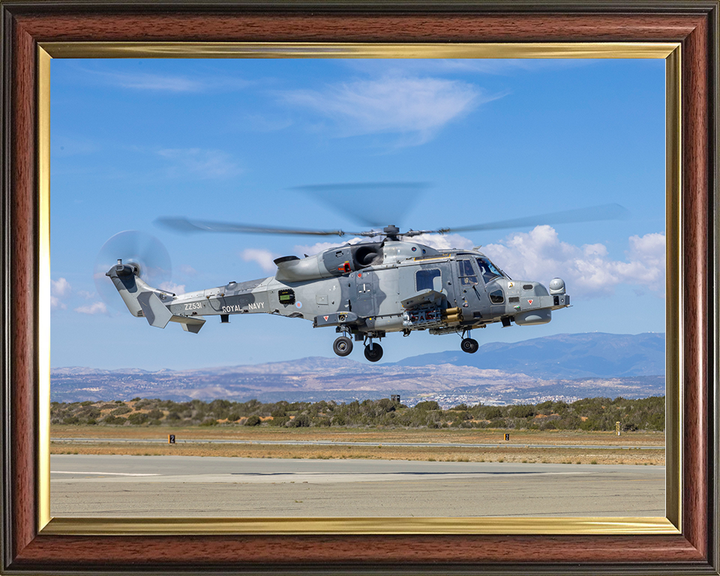 Royal Navy Wildcat helicopter RAF Akrotiri Takeoff Photo Print Wall Art Naval Aircraft Decor Posters, Prints, & Visual Artwork Hampshire Prints 10 x 8 Classic Frame No